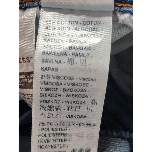 Levi's 726 Flare Jeans Womens 29x32 Blue Denim High Rise Medium Wash Distressed - Picture 10 of 15